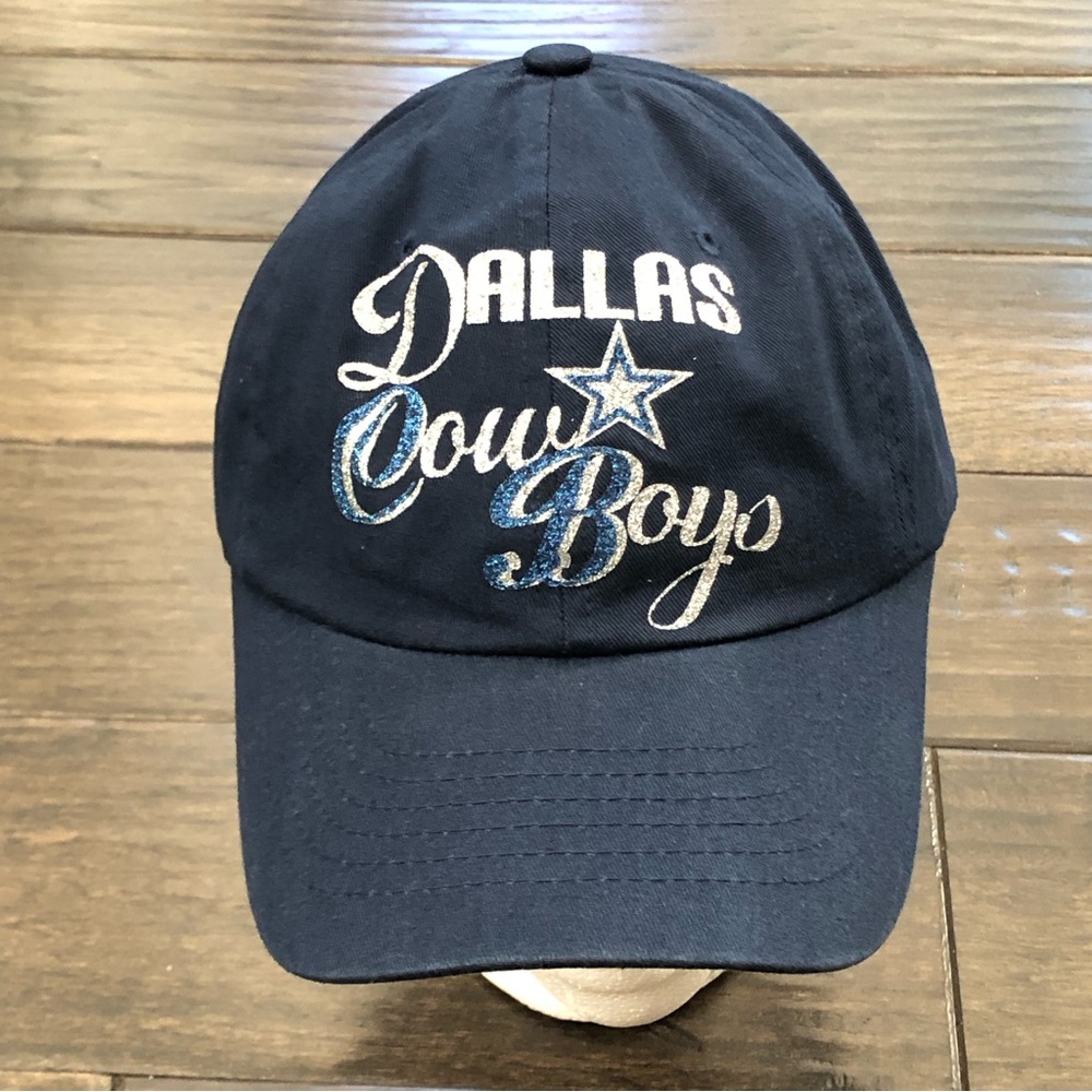 NFL Dallas Cowboy Hat Cap Glitter Adjustable OS Pit Bull Brand Cotton